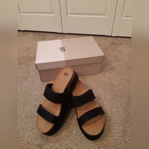 BP. Tenley Flatform Slide Sandal  Black Size 5.5 Brand New